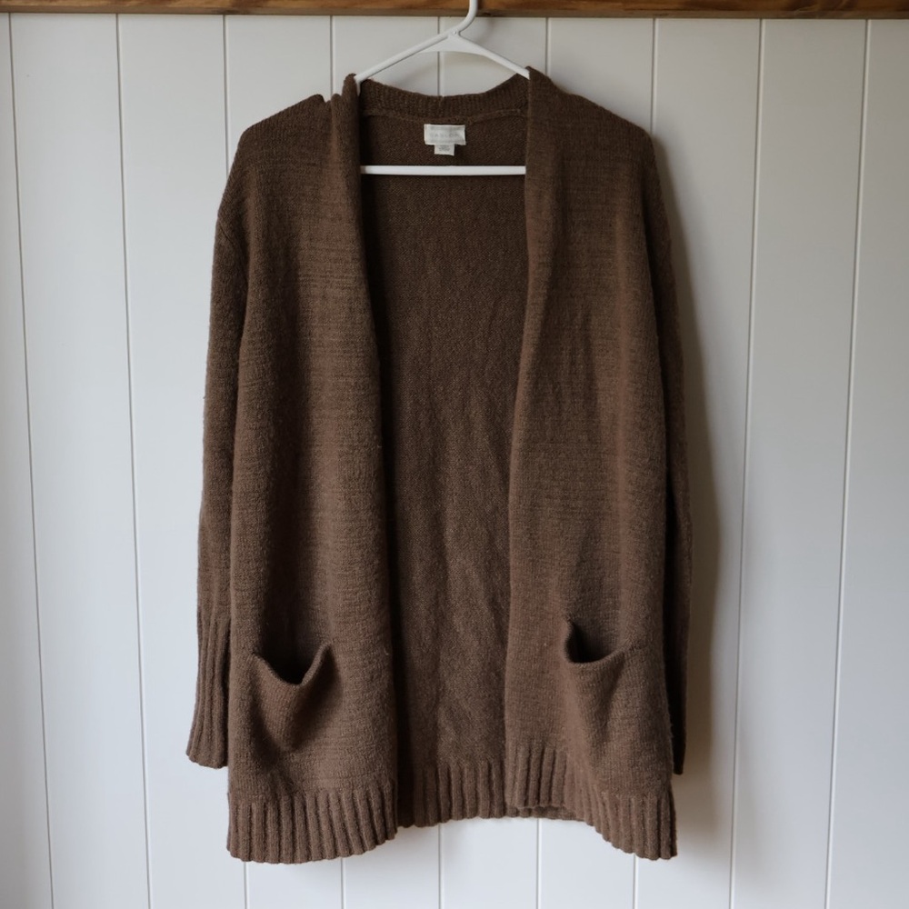 Caslon Wool Blend Cozy Chocolate Brown Open-Front Cardigan Nordstrom S